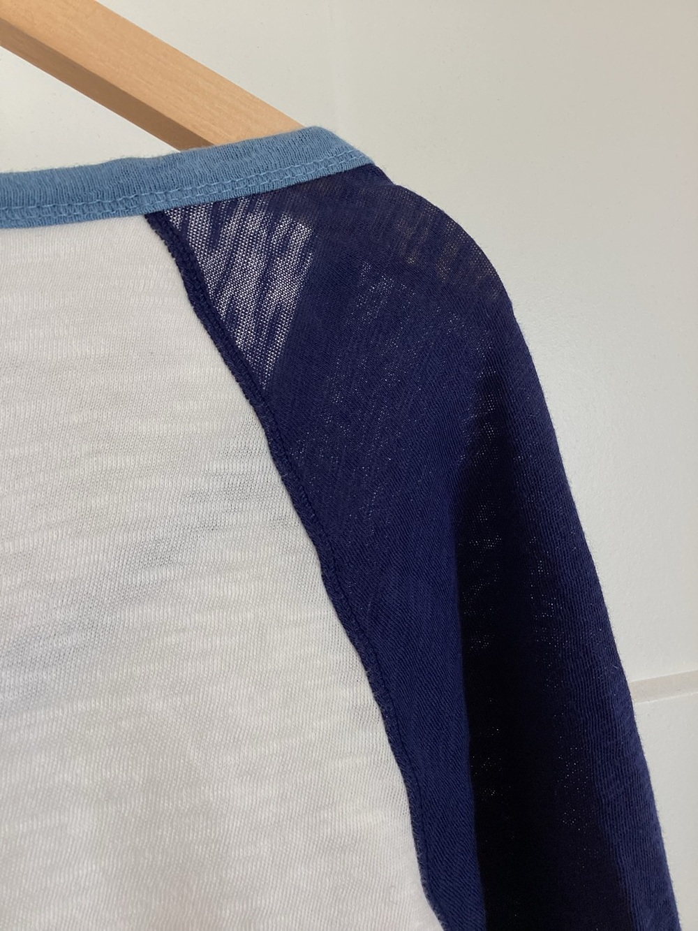 Anthropologie Ringer Tee Heritage Scoop Neck Long Sleeve New Small San Francisco - Picture 10 of 15